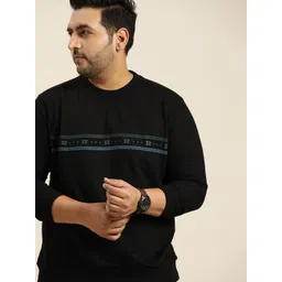 Sztori Men Plus Size Black Printed Hooded Sweatshirt-picture-32