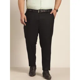 Sztori Men Plus Size Black Solid Formal Trousers-picture-17