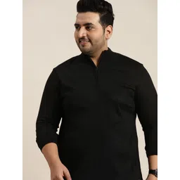 Sztori Men Plus Size Black Solid Pullover-picture-18