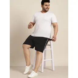 Sztori Men Plus Size Black Solid Shorts with Side-Taping Detail-picture-20