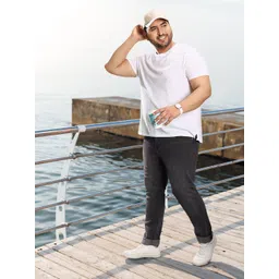 Sztori Men Plus Size Black Tapered Fit Light Fade Stretchable Jeans-picture-35