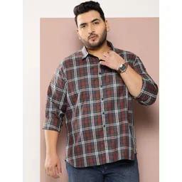 Sztori Men Plus Size Classic Opaque Checked Casual Shirt-picture-35