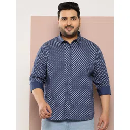 Sztori Men Plus Size Geometric Printed Pure Cotton Casual Shirt-picture-10