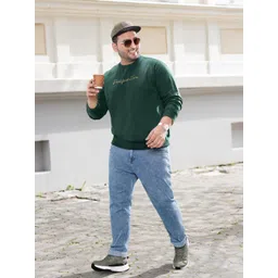 Sztori Men Plus Size Green Printed Sweatshirt-picture-30