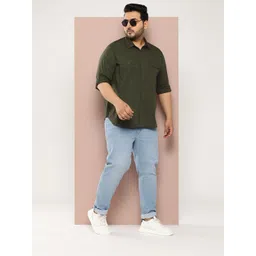Sztori Men Plus Size Roll-Up Sleeves Pure Cotton Casual Shirt-picture-26
