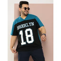 Sztori Men Plus Size Typography Printed V-Neck Relaxed Fit T-shirt-picture-17