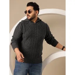 Sztori Plus Size Acrylic Self-Design Pullover-picture-25