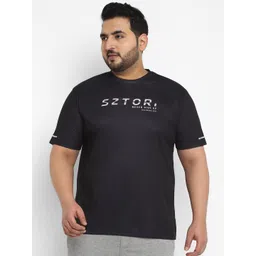 Sztori Plus Size Active Wear Typography Printed T-shirt-picture-24