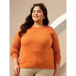 Sztori Plus Size Applique Detail Pullover-image-38