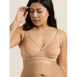 Sztori Plus Size Beige Solid Non-Wired Non Padded Everyday Bra SZ-BRA-715B-picture-18