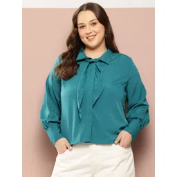 Sztori Plus Size Casual Shirt With Tie-Up Detail-picture-31