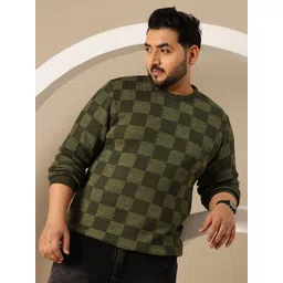 Sztori Plus Size Checked Pullover-image-20