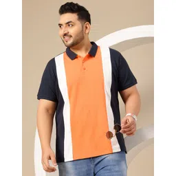 Sztori Plus Size Colourblocked Polo Collar Pure Cotton T-shirt-picture-20