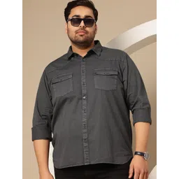 Sztori Plus Size Comfort Solid Pure Cotton Casual Shirt-picture-13