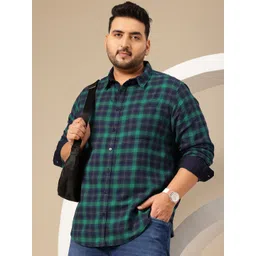 Sztori Plus Size Comfort Tartan Checks Pure Cotton Casual Shirt-picture-33