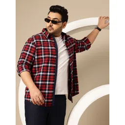 Sztori Plus Size Cotton Checked Casual Shirt-picture-57