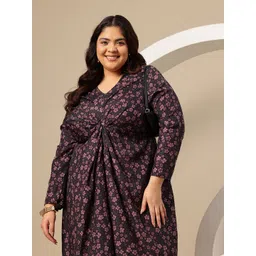 Sztori Plus Size Floral Print A-Line Midi Dress-picture-10
