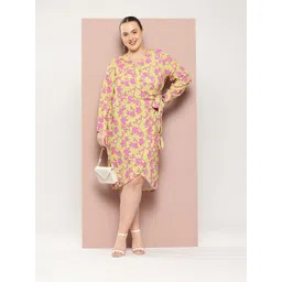 Sztori Plus Size Floral Print Waist Tie-Up Wrap Dress-picture-30