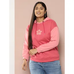 Sztori Plus Size Floral Printed Hooded Sweatshirt-picture-23