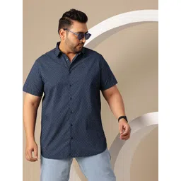 Sztori Plus Size Geometric Print Pure Cotton Casual Shirt-picture-33