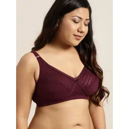 Sztori Plus Size Maroon Lace Non-Wired Non Padded Everyday Bra SZ-BRA-715E-picture-35