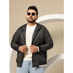 Sztori Plus Size Mock Collar Bomber Jacket-picture-13