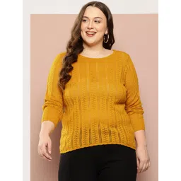 Sztori Plus Size Open Knitted Pullover-image-44