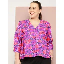 Sztori Plus Size Printed Empire Top-picture-30