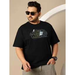 Sztori Plus Size Printed Pure Cotton Drop-Shoulder Sleeves T-shirt-image-37