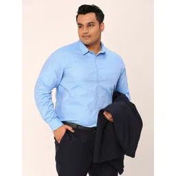 Sztori Plus Size Relaxed Fit Self Design Pure Cotton Formal Shirt-picture-19
