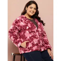 Sztori Plus Size Tie and Dye Fleece Tailored Jacket-picture-34