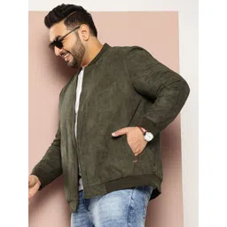 Sztori Plus Size Velvet Finish Bomber Jacket-picture-20