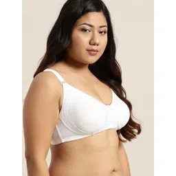Sztori Plus Size White Solid Non-Wired Non Padded Everyday Bra SZ-BRA-708C-picture-19