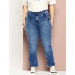 Sztori Women Plus Size Straight Fit Light Fade Stretchable Jeans-picture-36