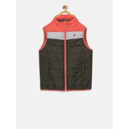 t-base Boys Olive Green Colourblocked Lightweight Padded Jacket-picture-36