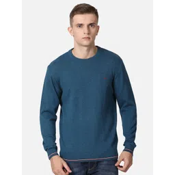 t-base Men Blue Solid Cotton Pullover-picture-38