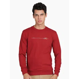 t-base Men Brand Logo Printed Round Neck Fleece Pullover Sweatshirt-picture-22