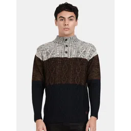 t-base Men Colourblocked Wool Pullover-picture-13