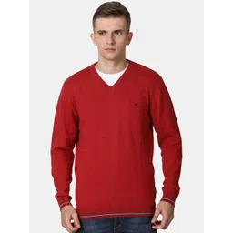 t-base Men Red Solid Cotton Pullover-picture-20