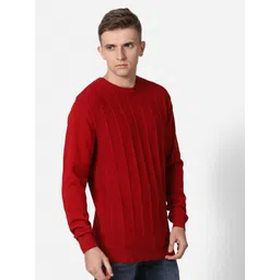 t-base Men Red Striped Cotton Pullover-picture-17