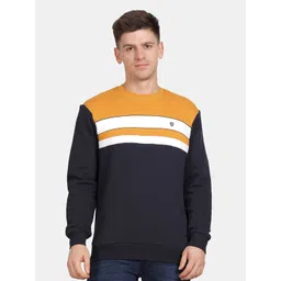 t-base Men Round Neck Colourblocked Sweatshirt-picture-19
