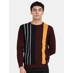 t-base Men Striped Pullover Cotton Sweater-picture-29