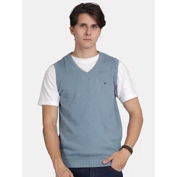 t-base Men V-Neck Sleeveless Cotton Sweater Vest-picture-36