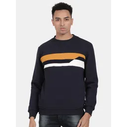 t-base Striped Round Neck Pullover Sweatshirt-picture-40