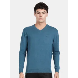 t-base V-Neck Long Sleeves Cotton Pullover image 1