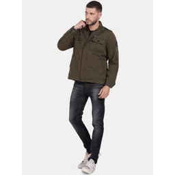 t-base Windcheater Mock Collar Shoulder Tabs Detail Cotton Tailored Jacket image 2
