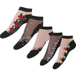 t trendy mart Women's Ankle Length Net & Spandex Socks | Multicolor Printed Socks-picture-13
