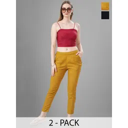 T19 Women Relaxed Straight Fit Trousers-picture-33