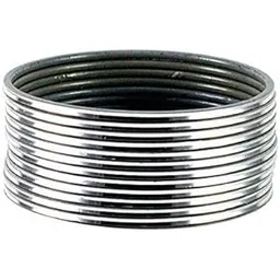 t4 jewels Oxidised Silver Plated Metal Bangles Set for Girls - (Set of 12)-picture-10