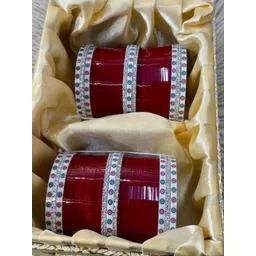 T4 JEWELS Set Of 2 Stone Studded Bridal Chura Bangle-picture-13